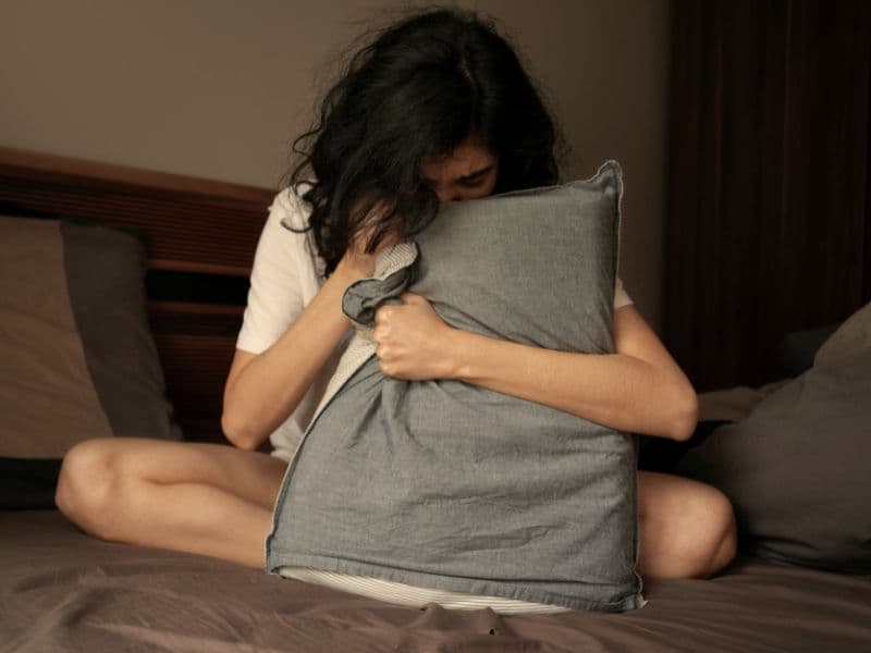 Distress over struggles sleeping.