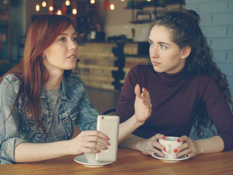 Woman providing support by actively listening.
