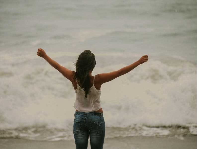 Watching rippling waves representing healing and gaining control.