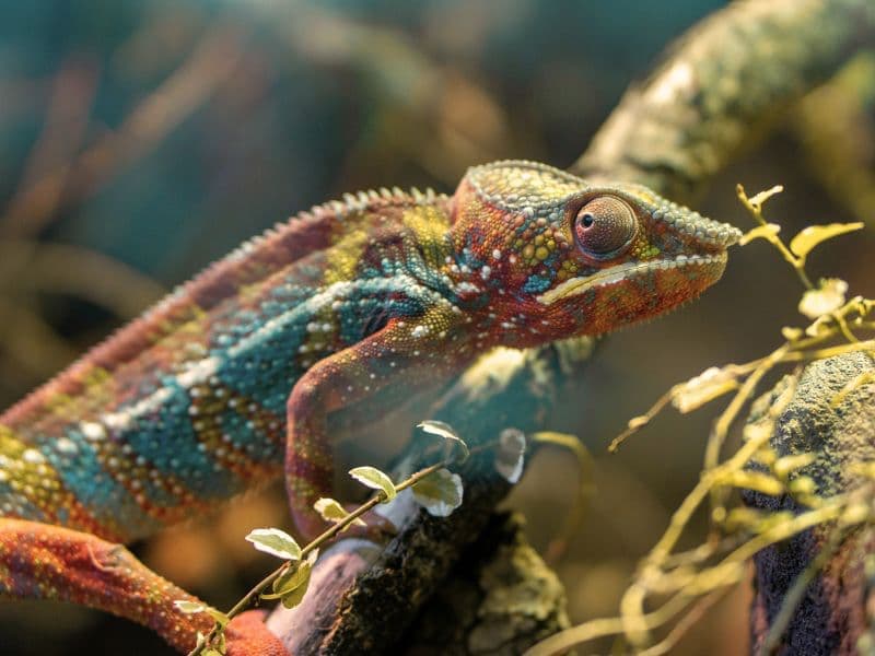 Chameleon representing the fawn response and the need to change one's behaviour or personality to appease others and blend in.